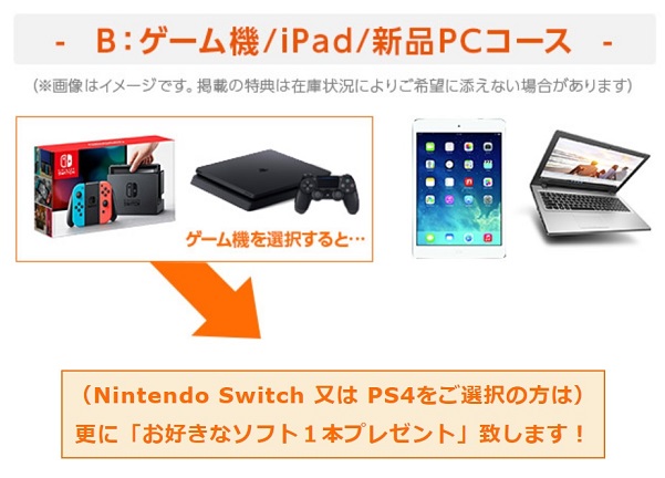 auひかりマンションタイプの特典でPS4や任天堂switchが貰える