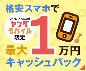 ワイモバイル代理店のヤングモバイルなら最大1万円還元
