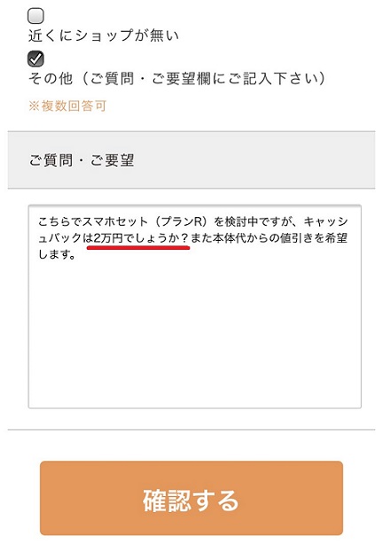 ヤングモバイルの申込み手順四